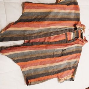 Madewell rainbow front tie shirt